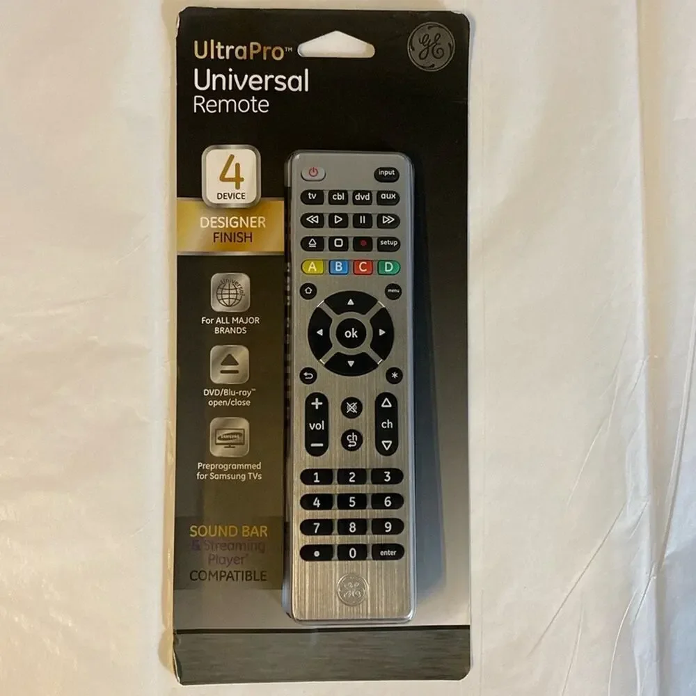 New in package GE‎ UltraPro silver 4 device designer finish Universal remote